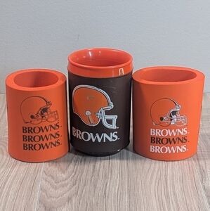 Vintage Cleveland Browns Coozies & Plastic Travel Mug Football Athletics